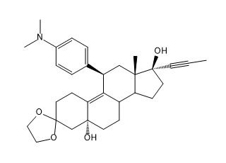 11β-[(4-N,N-dimethylamino)phenyl]-17α(propyn-1-ynyl)-3,3-ethylendioxy-estra-9-en-5α,17β-diol
